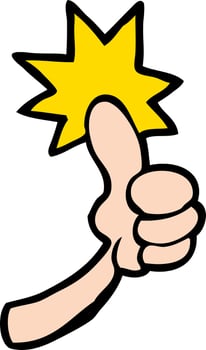 cartoon thumbs up sign vector
