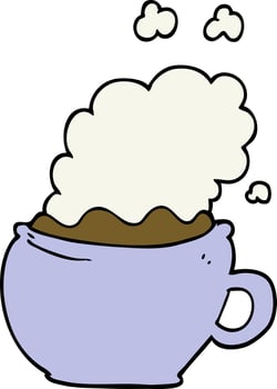 cartoon hot cup of coffee vector
