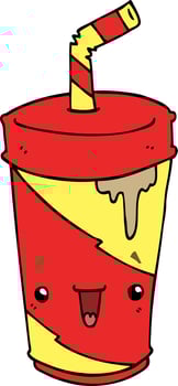 cute cartoon soda vector