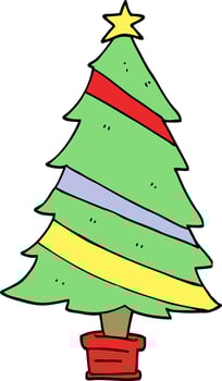 cartoon christmas tree vector