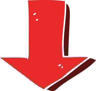 flat color style cartoon pointing arrow vector