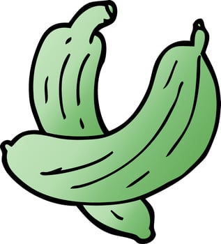 cartoon doodle cucumber plant vector