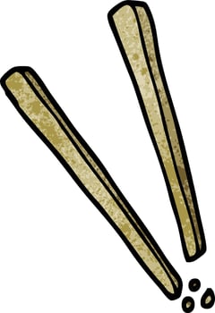 cartoon doodle wooden chopsticks vector