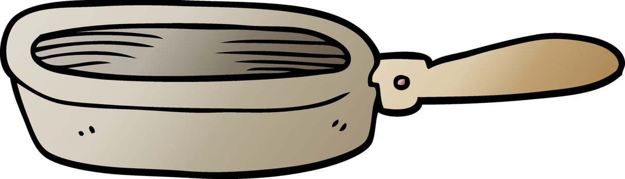 cartoon doodle of a frying pan vector