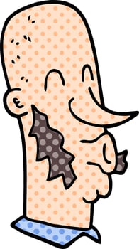 cartoon doodle man with side burns vector