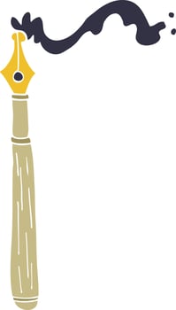 cartoon doodle fountain pen vector