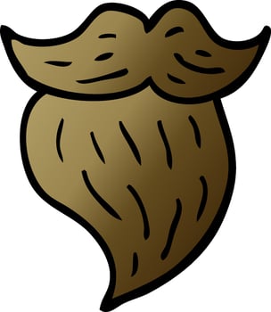 cartoon doodle mans facial brown beard vector
