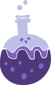 flat color illustration of a cartoon magic potion vector