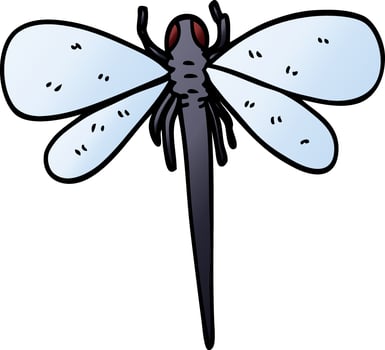 cartoon doodle dragonfly vector