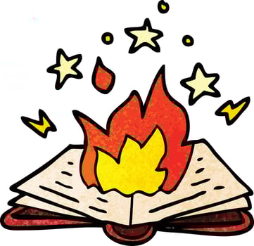 cartoon doodle spell book vector