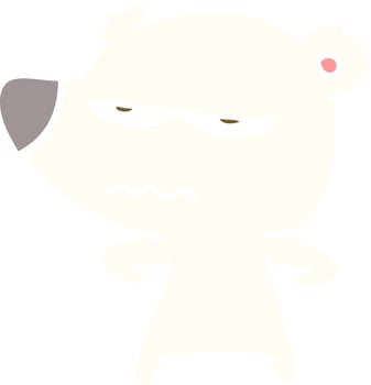 angry bear polar flat color style cartoon vector