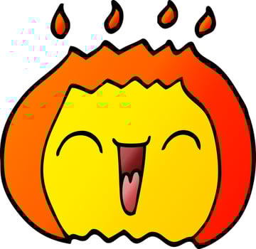 cartoon doodle flame vector