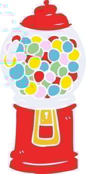 flat color style cartoon gumball machine vector