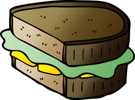 cartoon doodle loaded sandwich vector