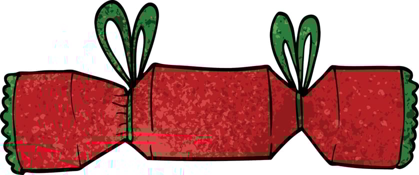 cartoon doodle christmas cracker vector
