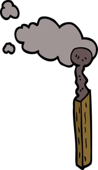 cartoon doodle burnt match vector