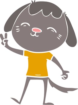 happy flat color style cartoon dog vector