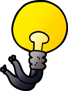 cartoon doodle light bulb vector