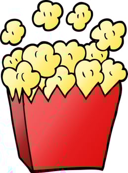 cartoon doodle cinema popcorn vector