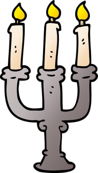 cartoon doodle spooky candles vector