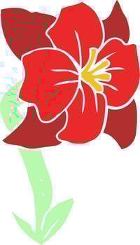 flat color illustration of a cartoon flower vector