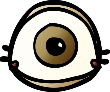 cartoon doodle brown eye vector