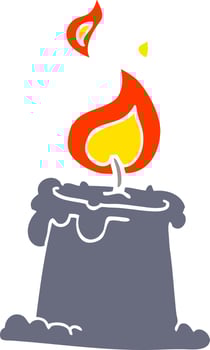 cartoon doodle lit candle vector
