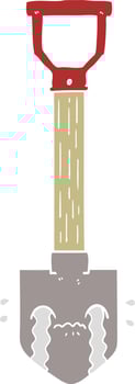 flat color style cartoon crying shovel vector