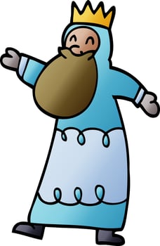 cartoon doodle wise king vector