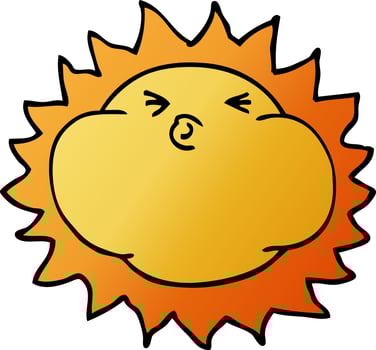 cartoon doodle shining sun vector