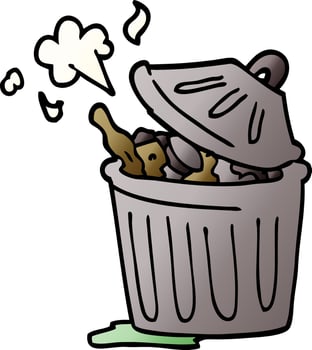 cartoon doodle waste bin vector