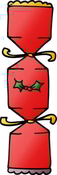 cartoon doodle christmas cracker vector