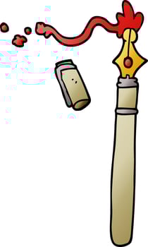 cartoon doodle fountain pen vector