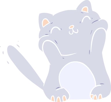 flat color style cartoon cat vector