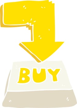 flat color illustration of computer key buy symbol vector
