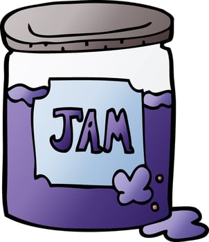 cartoon doodle jam pot vector