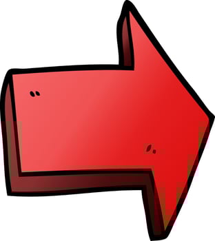 cartoon doodle pointing arrow vector