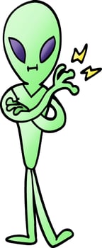 cartoon doodle alien vector