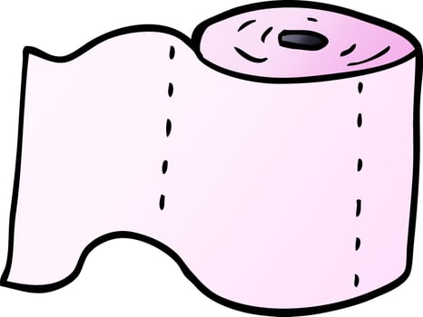 cartoon doodle toilet roll vector