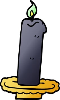 cartoon doodle burning halloween candle vector