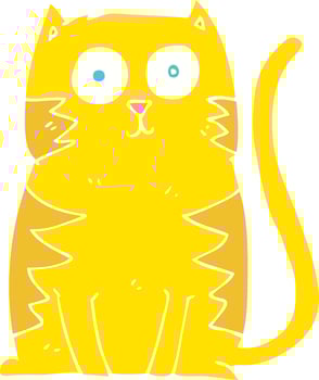flat color illustration of cat vector