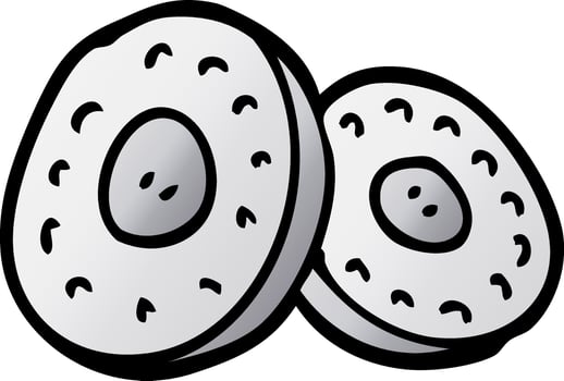 cartoon doodle two silver coins vector