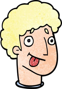 cartoon doodle male face vector