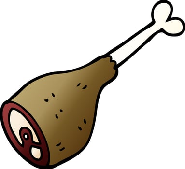 cartoon doodle well cooked meat vector
