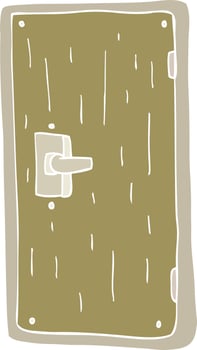 flat color illustration of door vector