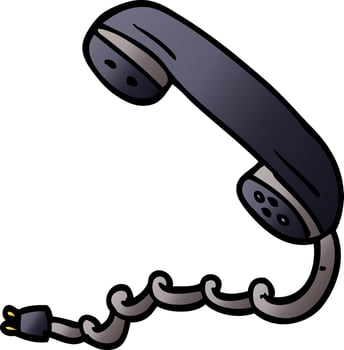cartoon doodle phone handset vector