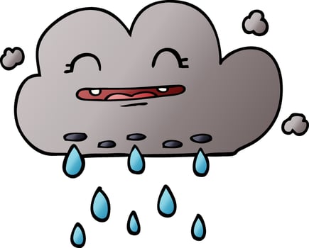 cartoon doodle rain cloud vector