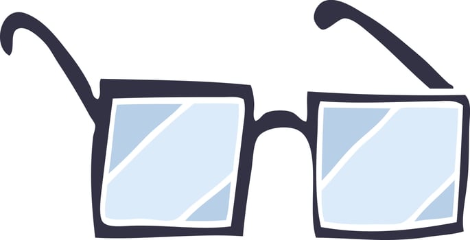cartoon doodle square spectacles vector