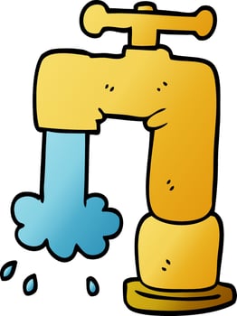 cartoon doodle pouring faucet vector