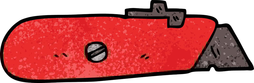 cartoon doodle work knife vector